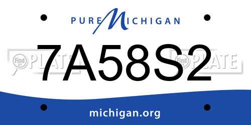 7A58S2 Michigan License Plate