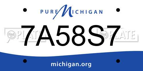 7A58S7 Michigan License Plate