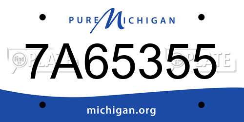 7A65355 Michigan License Plate