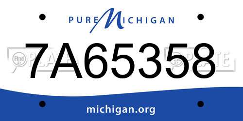 7A65358 Michigan License Plate