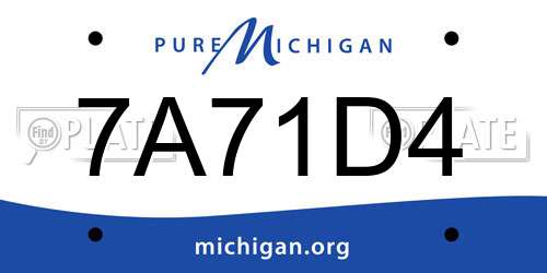 7A71D4 Michigan License Plate