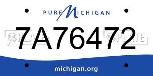 7A76472 Michigan License Plate