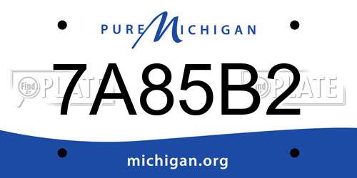 7A85B2 Michigan License Plate
