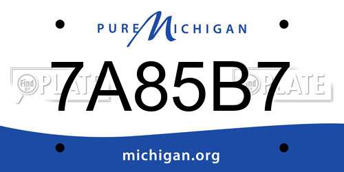 7A85B7 Michigan License Plate