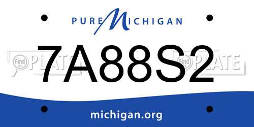 7A88S2 Michigan License Plate