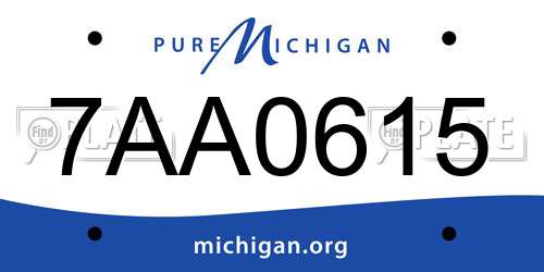7AA0615 Michigan License Plate