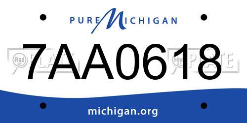 7AA0618 Michigan License Plate
