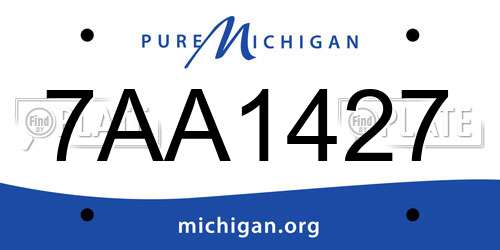 7AA1427 Michigan License Plate