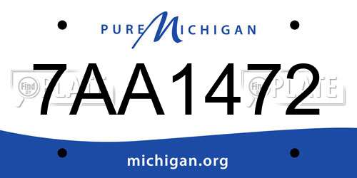 7AA1472 Michigan License Plate