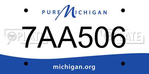 7AA506 Michigan License Plate