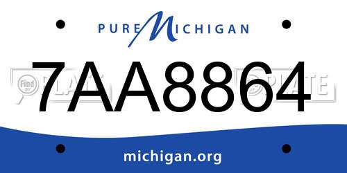 7AA8864 Michigan License Plate