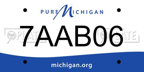 7AAB06 Michigan License Plate