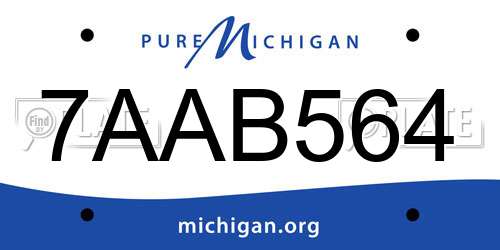 7AAB564 Michigan License Plate