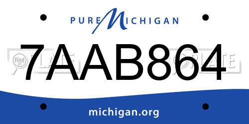 7AAB864 Michigan License Plate