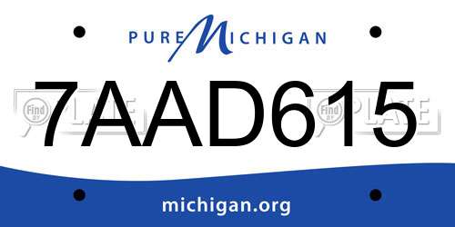 7AAD615 Michigan License Plate