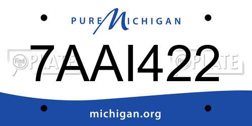 7AAI422 Michigan License Plate