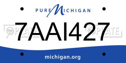 7AAI427 Michigan License Plate