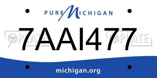 7AAI477 Michigan License Plate