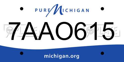 7AAO615 Michigan License Plate