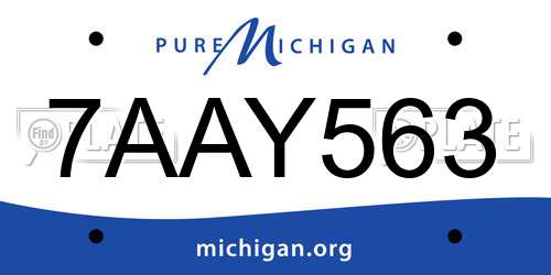 7AAY563 Michigan License Plate