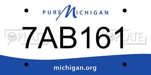 7AB161 Michigan License Plate