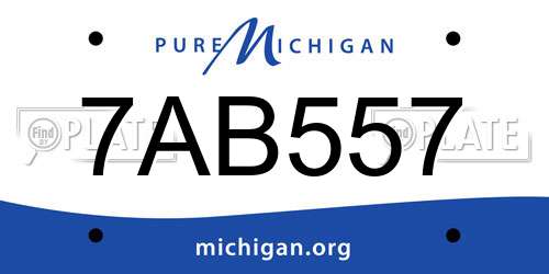 7AB557 Michigan License Plate