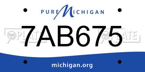 7AB675 Michigan License Plate
