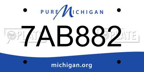 7AB882 Michigan License Plate