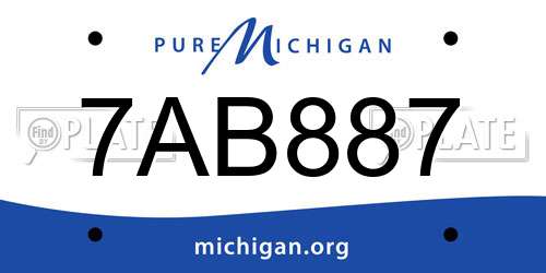7AB887 Michigan License Plate