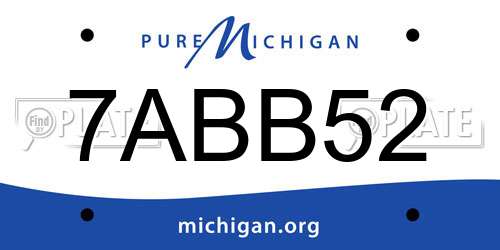 7ABB52 Michigan License Plate