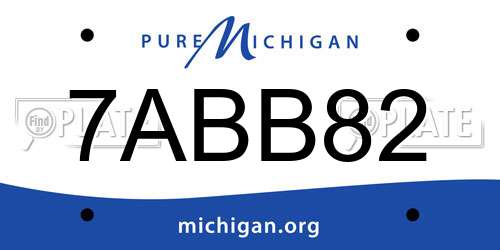 7ABB82 Michigan License Plate