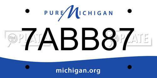 7ABB87 Michigan License Plate