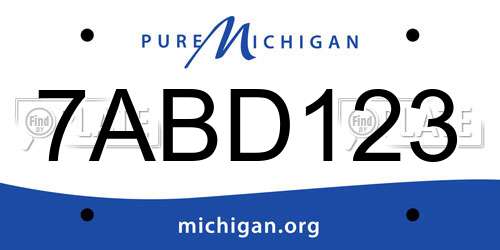 7ABD123 Michigan License Plate