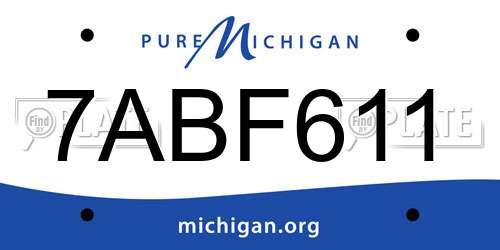 7ABF611 Michigan License Plate