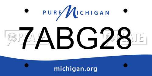 7ABG28 Michigan License Plate