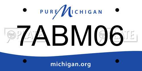 7ABM06 Michigan License Plate
