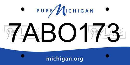 7ABO173 Michigan License Plate