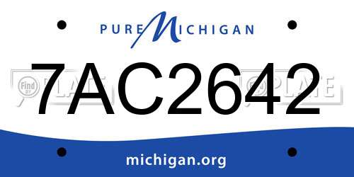 7AC2642 Michigan License Plate