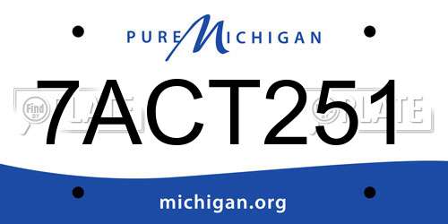 7ACT251 Michigan License Plate