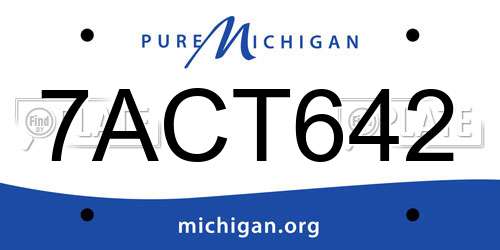 7ACT642 Michigan License Plate