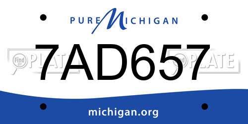 7AD657 Michigan License Plate