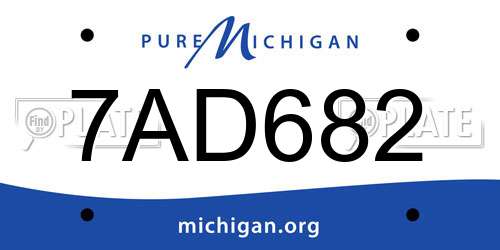 7AD682 Michigan License Plate