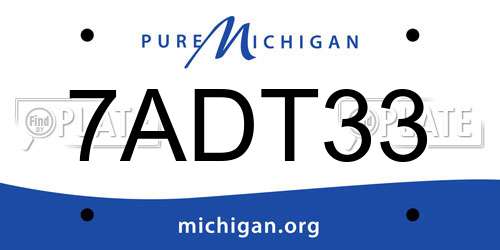 7ADT33 Michigan License Plate