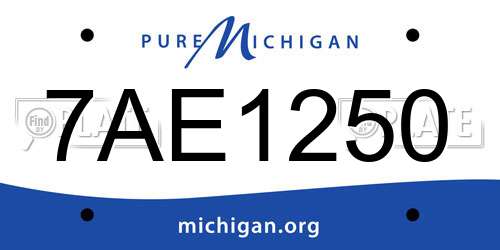 7AE1250 Michigan License Plate
