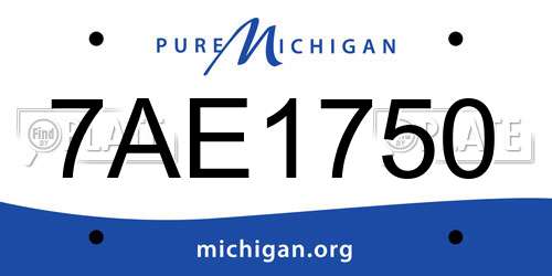 7AE1750 Michigan License Plate