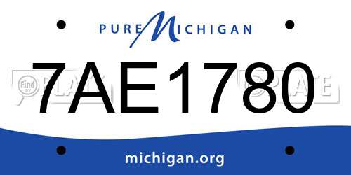 7AE1780 Michigan License Plate