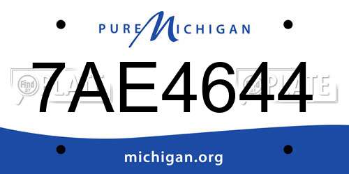 7AE4644 Michigan License Plate