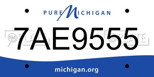 7AE9555 Michigan License Plate