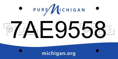 7AE9558 Michigan License Plate