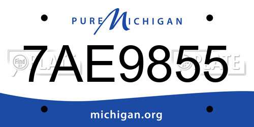 7AE9855 Michigan License Plate